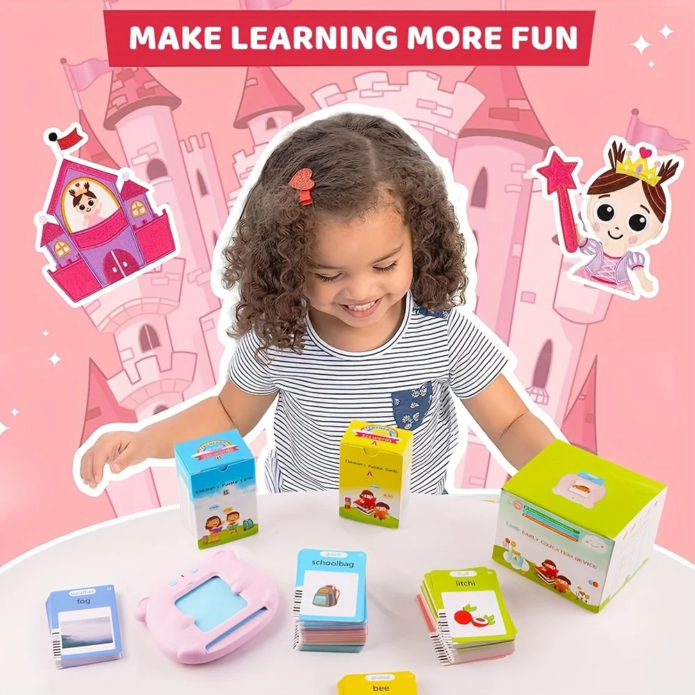 Language Study Toy, Talking Flash Cards Early Educational Speech Toys Baby Boys Girls, Children Words Reader Preschool Learning