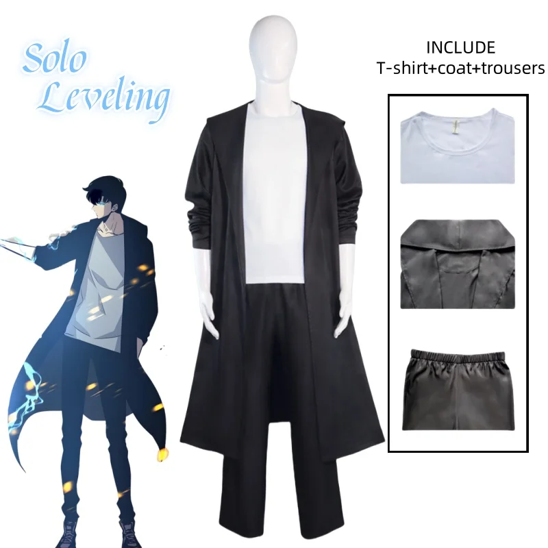 

Anime Solo Leveling Sung Jin-woo Sung Jinwoo Cosplay Costume Knight Killer Shun Mizushino Trench Coat men women Halloween Outfit