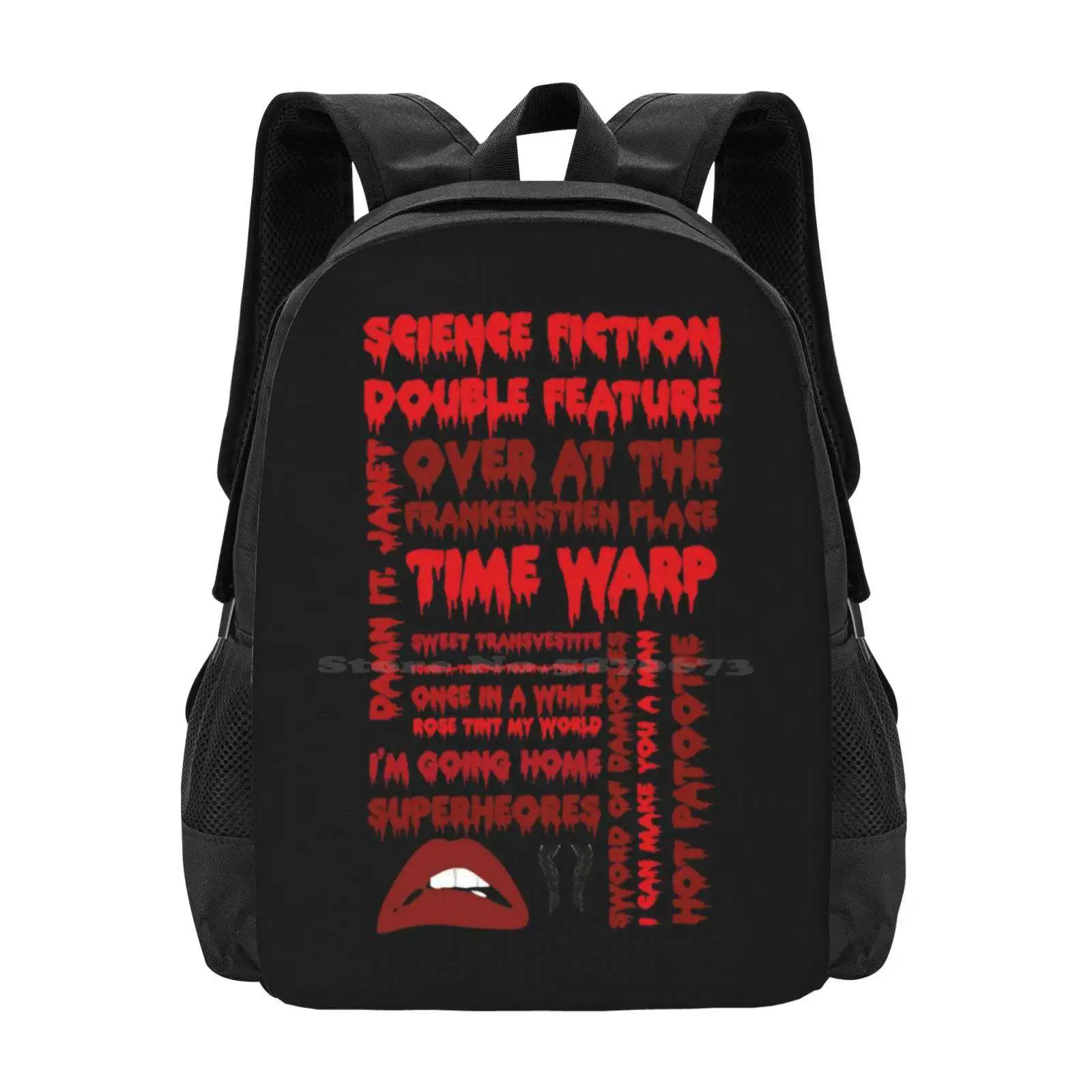 Horror Picture Show-Songs School Bag Big Capacity Backpack Laptop Horror Show Tim Curry Richard Obrien Songs Musicals Theatre