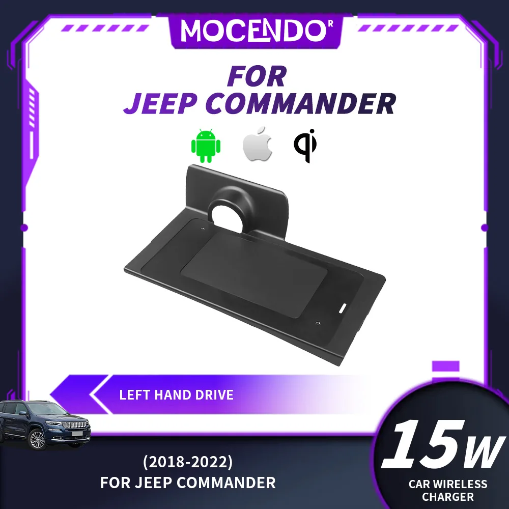 Wireless Car Charger Holder Pad Panel for Jeep Grand Commander High Version 2018-2022 Mobile Phone Charging Stand