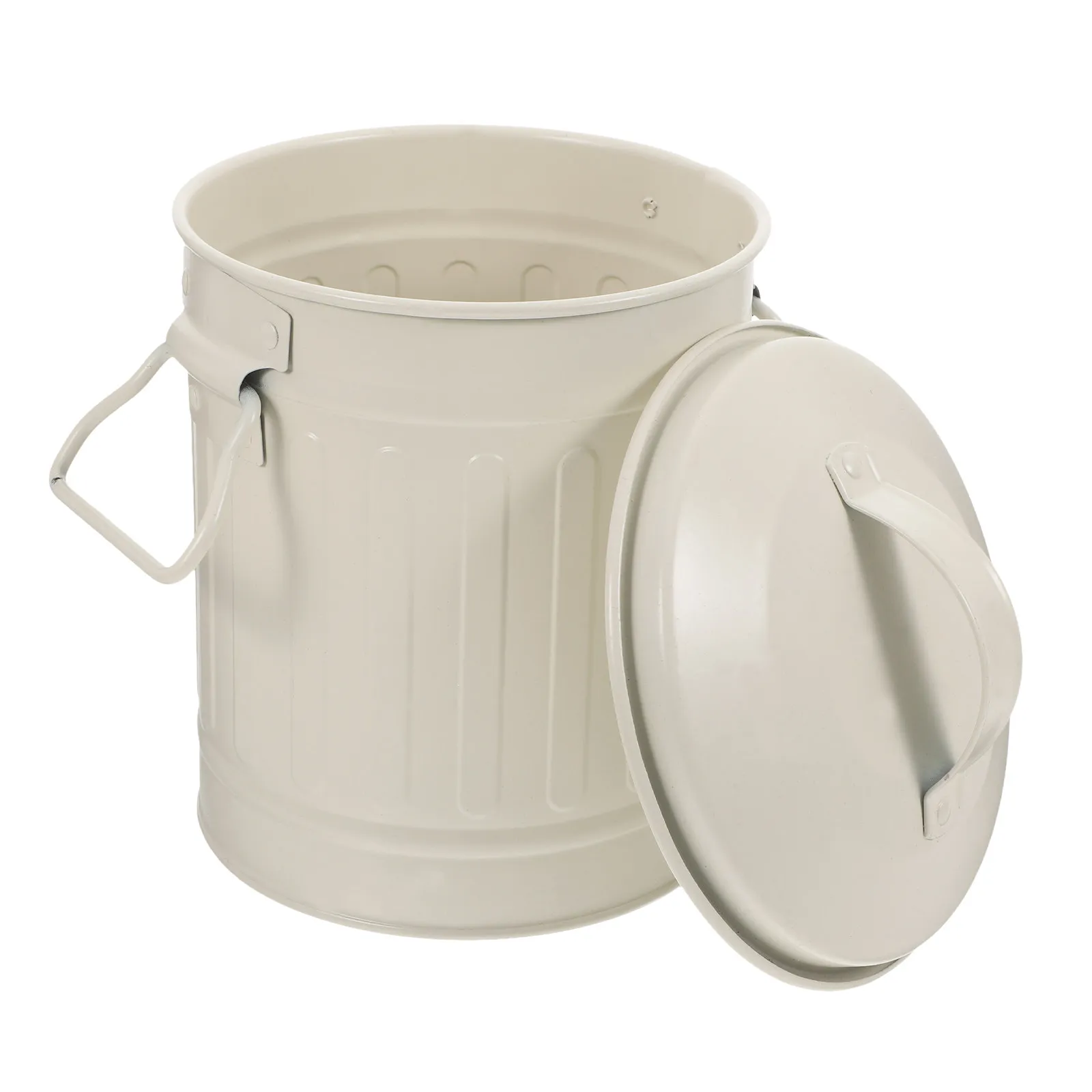 Vintage Iron Desktop Pen Holder Small Metal Trash Can Waste Basket Retro Pencil Bucket Office Desk Mini Decorative Bin
