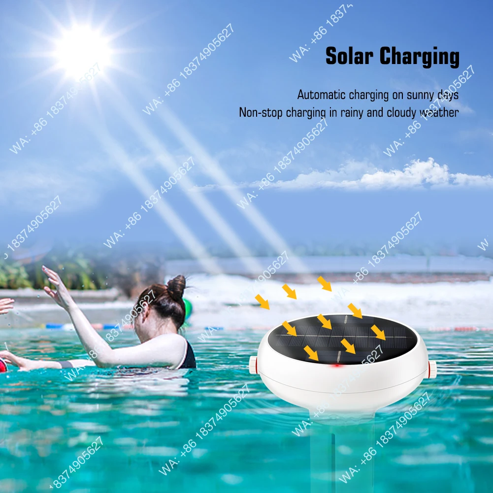 1pc WIFI Solar Chloric Acid Meter 7 in 1 Chlorine/TDS/EC/ORP/Salinity/Temperature Swimming Pool Waterproof Water Quality Monitor