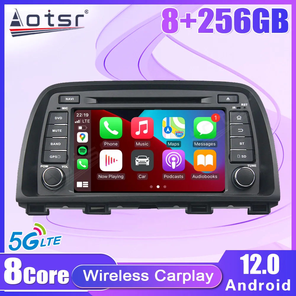 Car Radio Stereo 2Din 8+256G Android Auto For Mazda cx-5 Multimedia Player Carplay GPS Navigation Audio Support BOSE QLED Screen