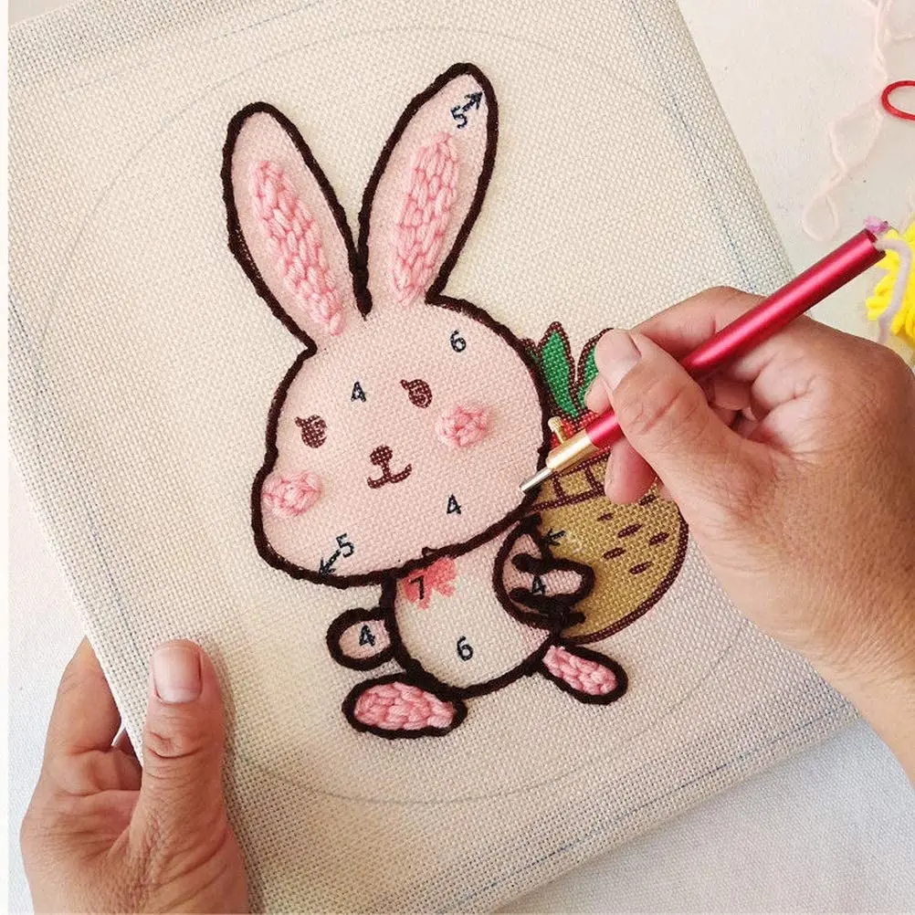 Punch Needle Cloth Fabric, Needlework Embroidery Fabric for Punch Needle and Rug-Punch, 26.4 x 19.6 Inch