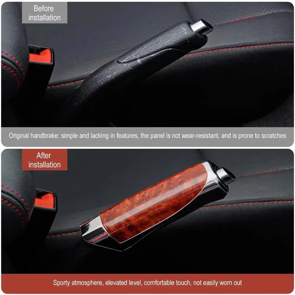 Universal Car Handbrake Grips Hand Brake Cover Protection Cover Carbon Fiber Parking Brake Decoration Shell Interior Accessories