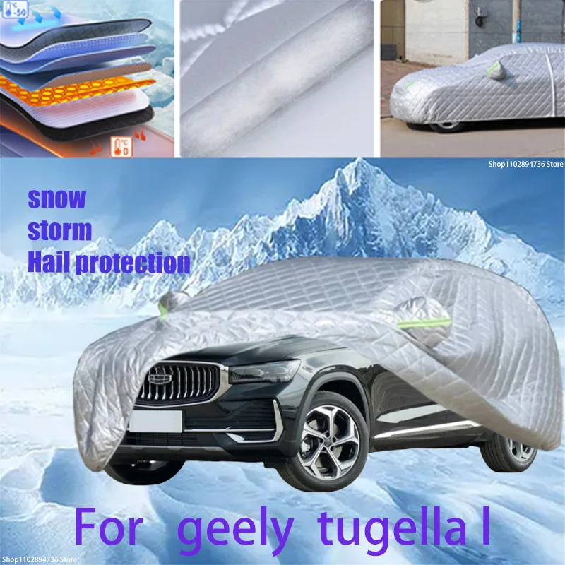 For geely tugella l Outdoor Cotton Thickened Awning For Car Anti Hail Protection Snow Covers Sunshade Waterproof Dustproof