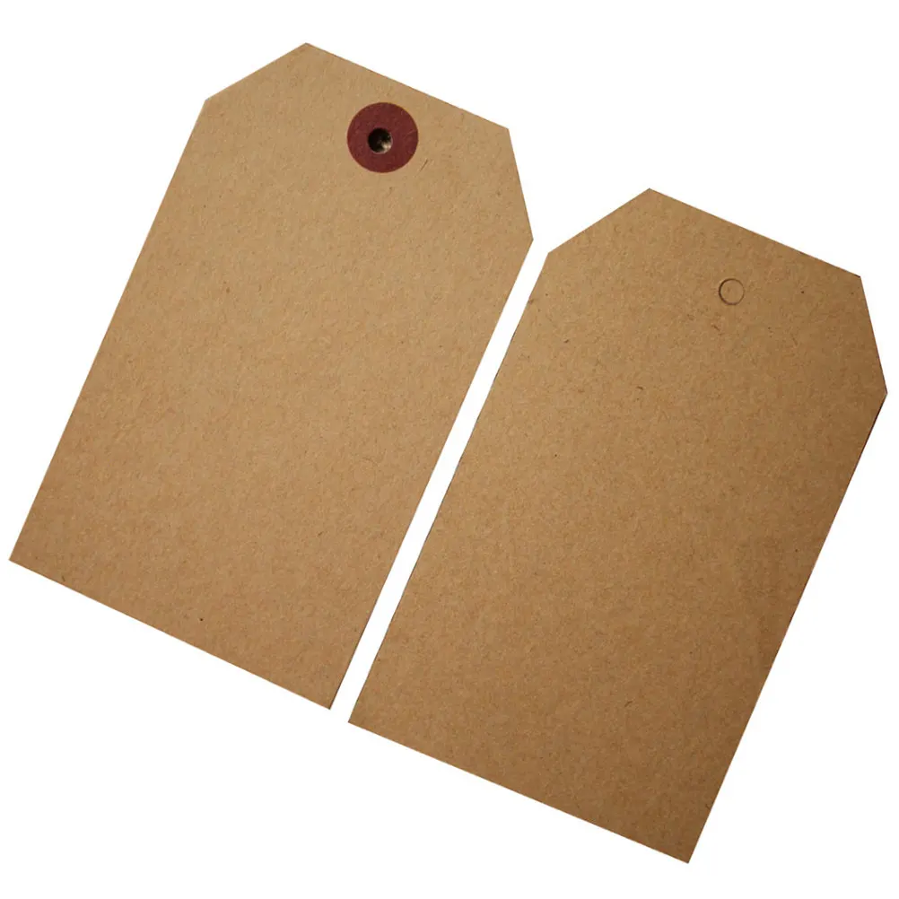 

100Pcs Blank Brown Kraft Cards Retro Plain DIY Tags for Wedding Decor Scrapbooking Table Labels Price Tags Party Favor Gift