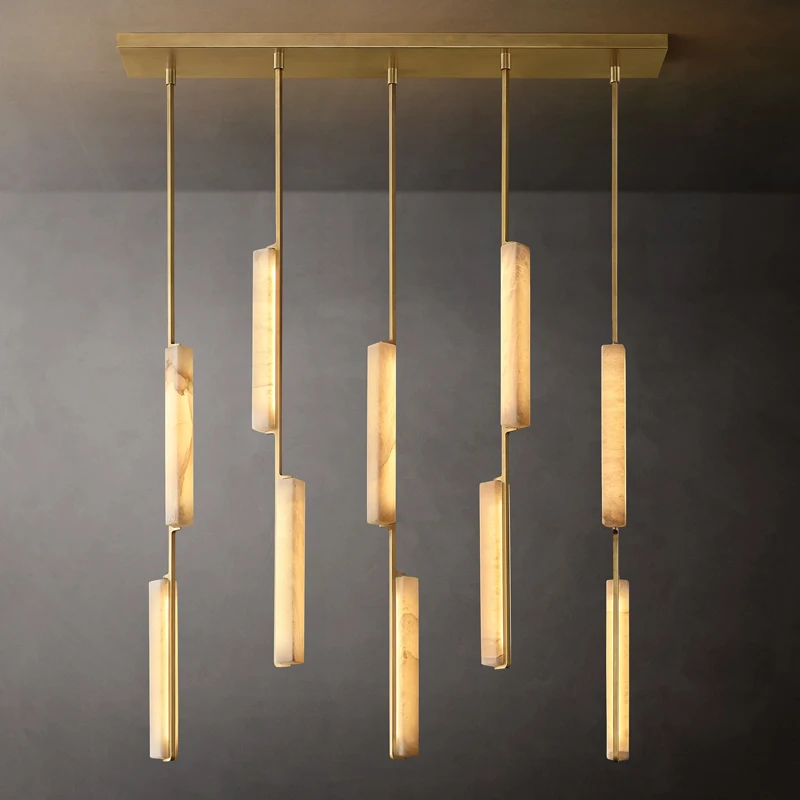 

LED Retro American Marble Fun 2025 Chandelier Lighting Alabaster Hanging Lamps Lustres Para Sala Estar For Dinning Room