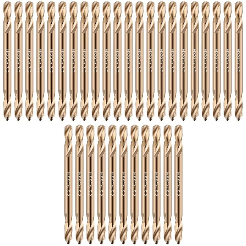 

AC62-Cobalt Drill Bits Double End Drill Bits For Hardened Steel Wood Cast High Speed Metal Drill Bit(3/16 Inch, 30 Pcs)