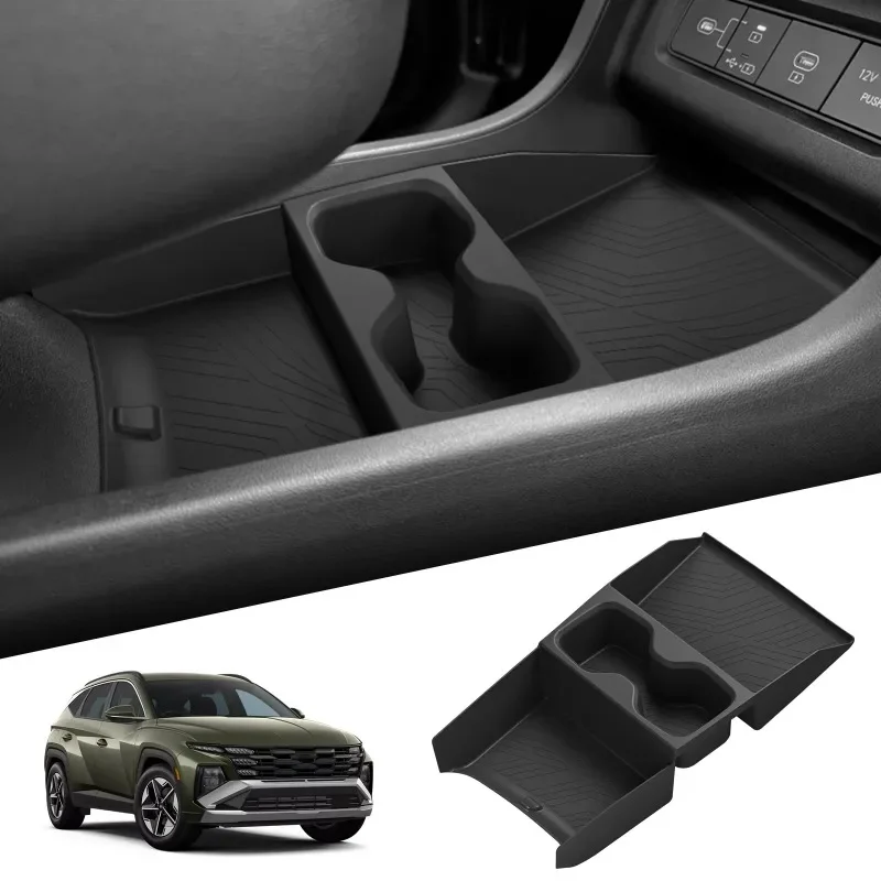 

For Hyundai Tucson 2025 TPE Black Car Center Console Lower Storage Box Organizer Tray Interior Car Accessories