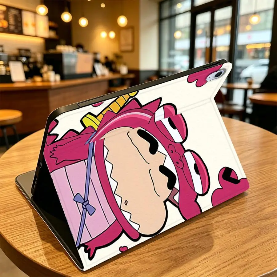 Anime C-Crayon Shin-Chans With Pencil Holder Case for Samsung Galaxy Tab A11 A7 Lite S9+ S10 Lite S11 S10FE A8 A9Plus S10 Plus