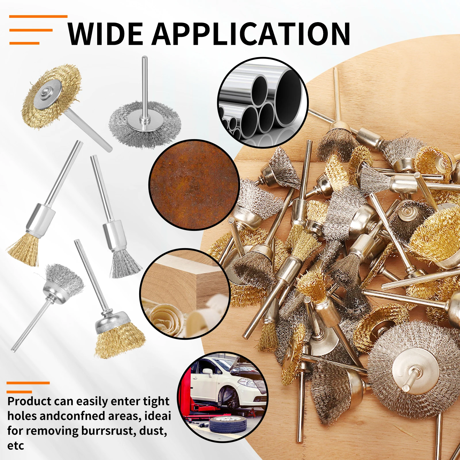 20Pcs Escova De Arame De Aço Mini Kit De Escova De Arame De Cobre Escova De Rebolo para Ferramentas Rotativas Dremel Metal Rust Remoção Escova Set