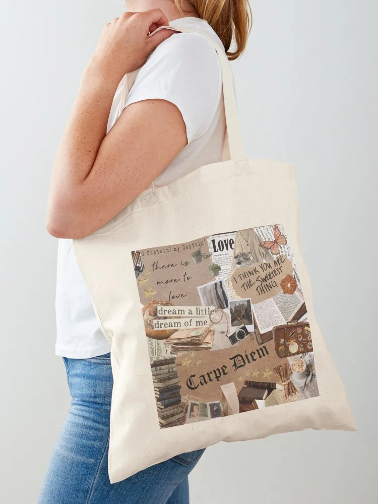 

Dead Poets Society Inspired Collage Tote Bag Candy bags ecological bags Woman shopper bag Lady bags