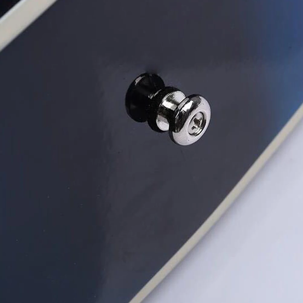 

2 Pcs Guitar Strap Button Locking Buttons Bass Locks Blocks Metal Fastener Anti-fall