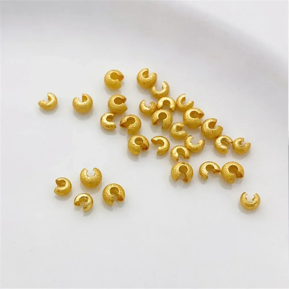 18K Gold-Color Flash Frosted Half-moon Bag Buckle Crescent C Buckle DIY Bracelet Material Positioning Bead Accessories K116