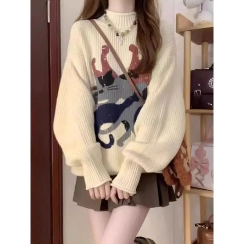 

Женские пуловеры и свитшоты в американском стиле, вязаные свитера с мехом, праздничные наряды, испанская уличная одежда, Neve Gras, Jaded Quality, Frio Bf