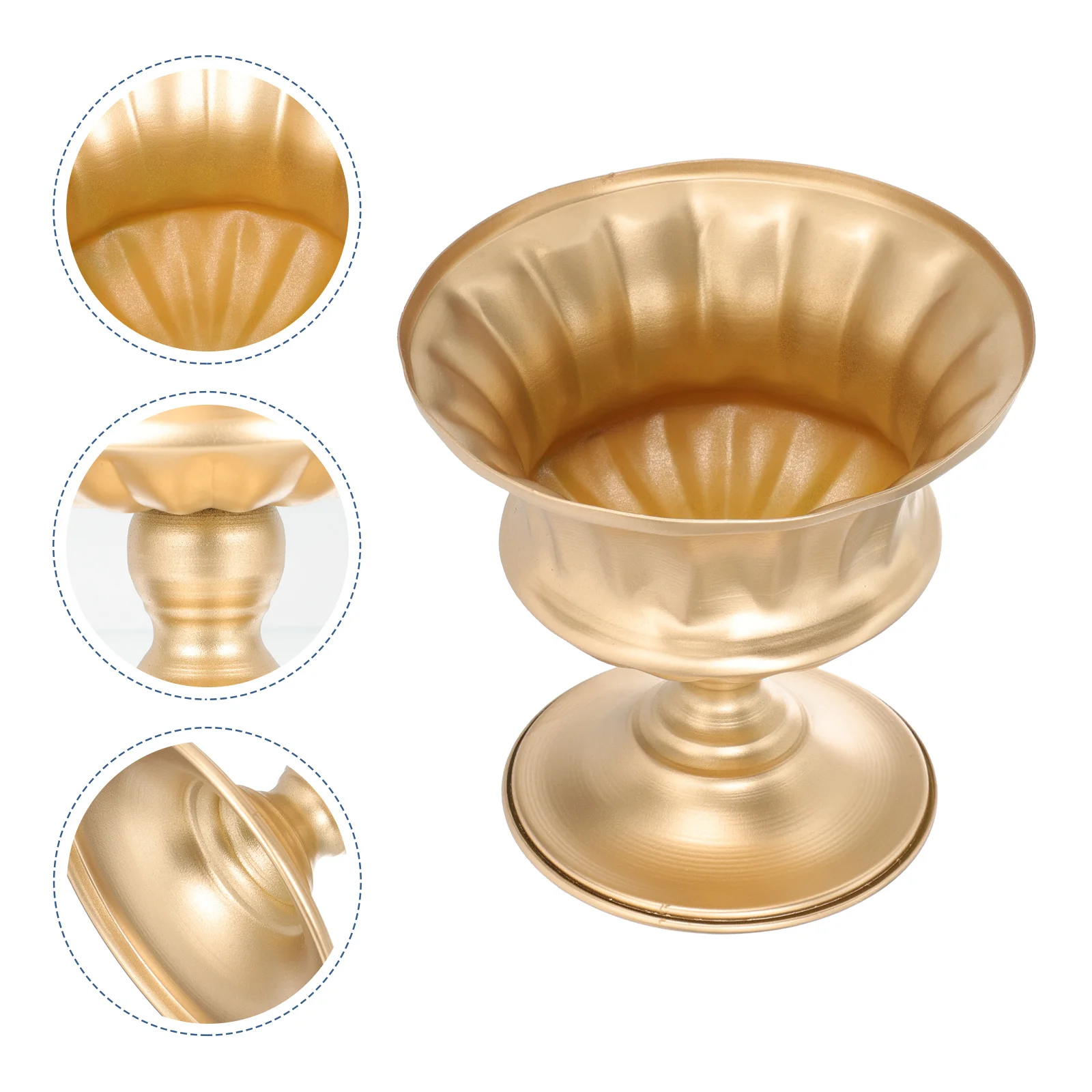 

Large Vase Iron Flower Pot Succulent Planters European Style Column Urn Wedding Golden Office