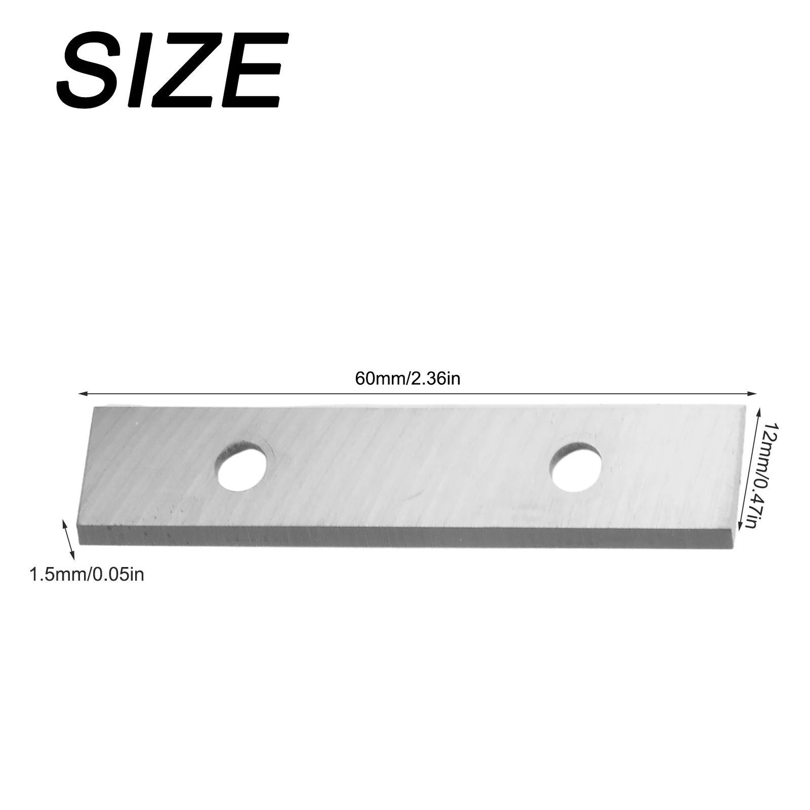 Square Carbide Inserts 60x12x1.5mm 10pcs for Paint Scrapers and Woodworking Tools Planing Grooving Thickness Planer