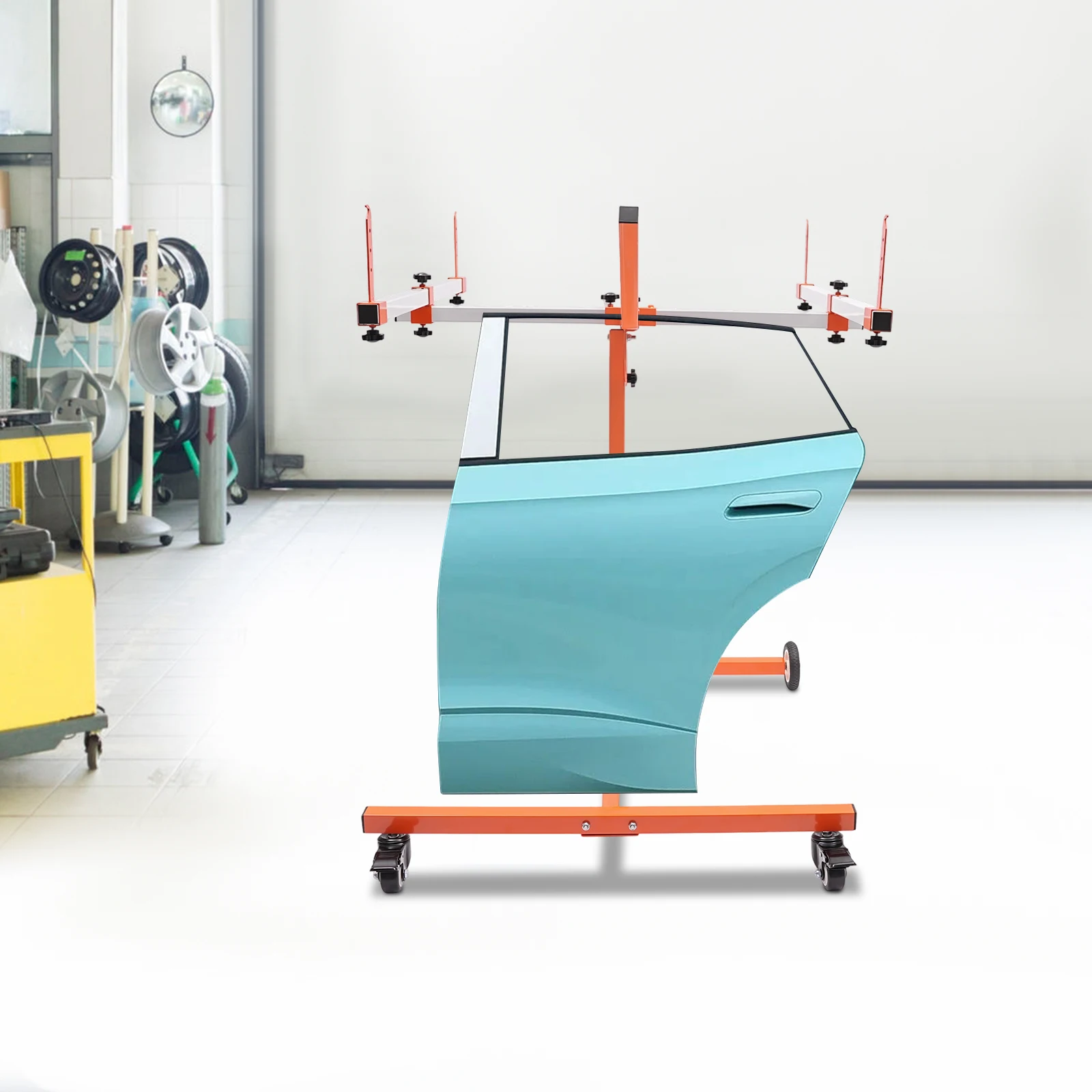 Mobile Car Body Paint Stand Multifunction Paint Rack 180° Rotatable Painting Stand Sheet Metal Repair Tool Auto Painting Holder