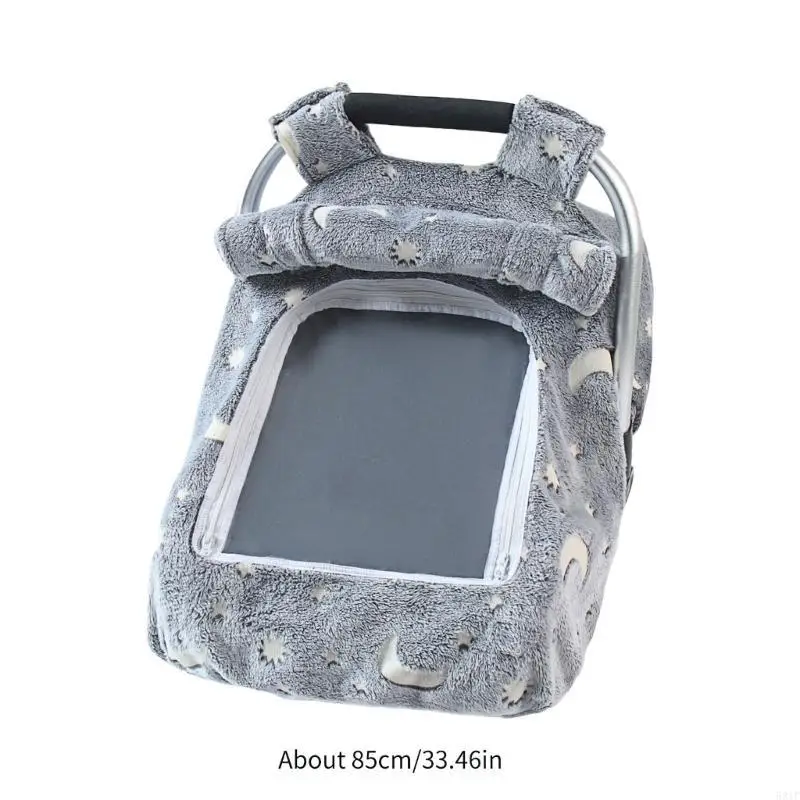 581F غطاء سلة حمل الطفل لينة ومريحة الانارة نسيج الفانيلا كم واقية مرونة للرضع #6