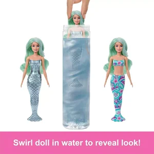 Serie original de la serie Barbie Mermaid Revelar muñeca y accesorios con 6 sorpresas de unboxing juguete para niñas regalo de cumpleaños HRK12 10 mejores juguetes Barbie de ventas - №8