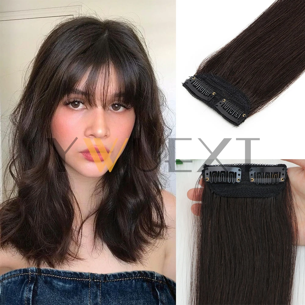 

Мини-заколка для волос, цельная подушечка для волос, настоящая заколка для наращивания человеческих волос Remy, короткие прямые волосы с добавлением объема для женщин