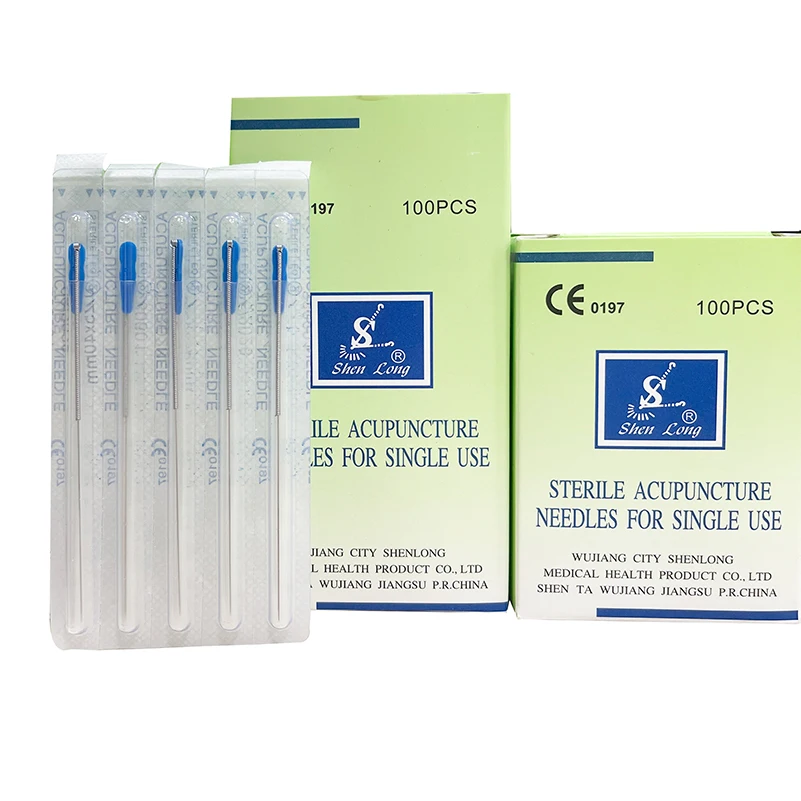 100PCS Dry Needling SHENLONG Sterile Stainless Steel Acupuncture Needles with Tube Disposablee with CE Agujas De Acupuntura