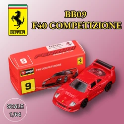 Bburago 1/64 Ferrari Mini Car Model, BB09 F40 COMPETIZIONE Scale Lefarrari F40 F50 488GTB Diecast Miniature Art Replica Toy