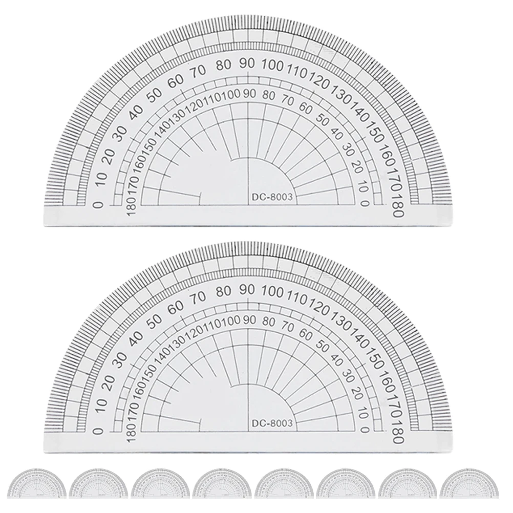 15 PCS Protractor Measuring Tools & Ladders Ruler Metal Stainless Steel Rules Angle Half Precision Student Architecture