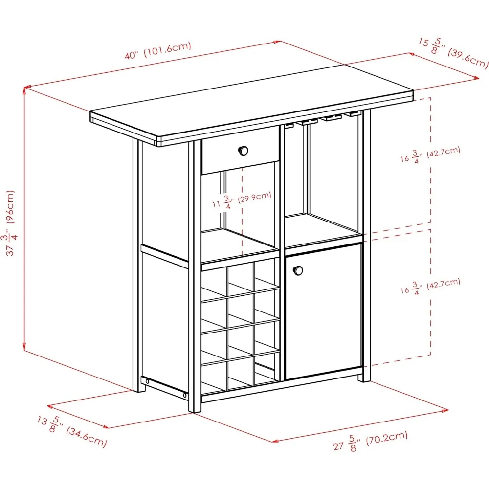 Macon Bar wijnkast, espresso