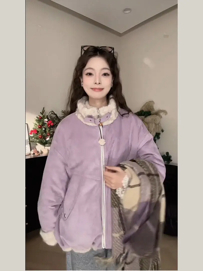 

Двусторонняя повседневная свободная женская хлопковая куртка-пальто, модная новинка, зимнее пальто в корейском стиле