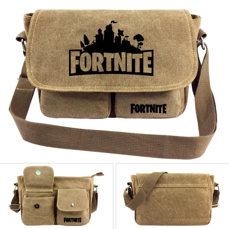 Fortnite Cartoon Canvas Leisure Travel Shoulder Bag Large Capacity Comfort Student Crossbody Bag Game School Bag