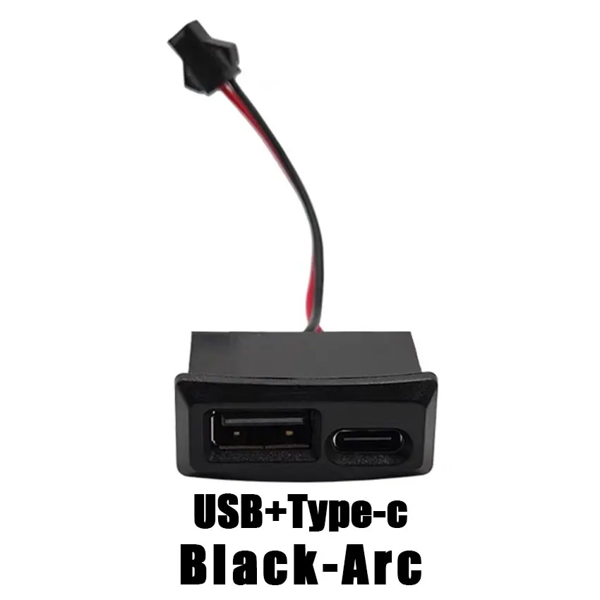 1PC Double layer white USB female base type-c socket a female USB lamp charging socket power socket 2P with cable connector