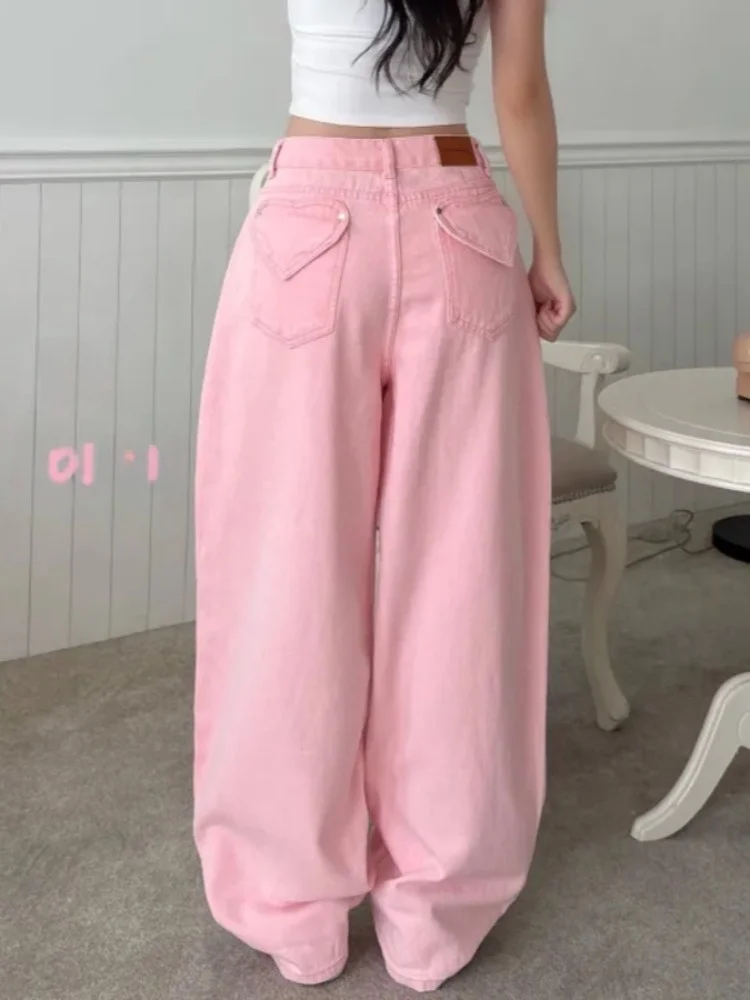 

Широкие джинсовые джинсы с высокой талией, женские весенние новые повседневные брюки Love Heart ket Design Personali Match All Seasons