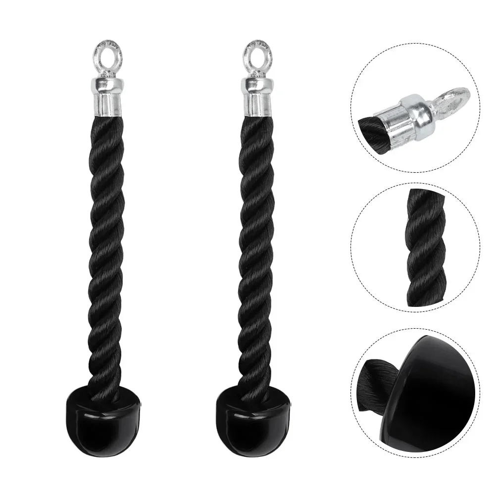 2 Pcs Single End Tension Rope for Bodybuilding Exercise Head Triceps Pull Down Cord Gym Supplies