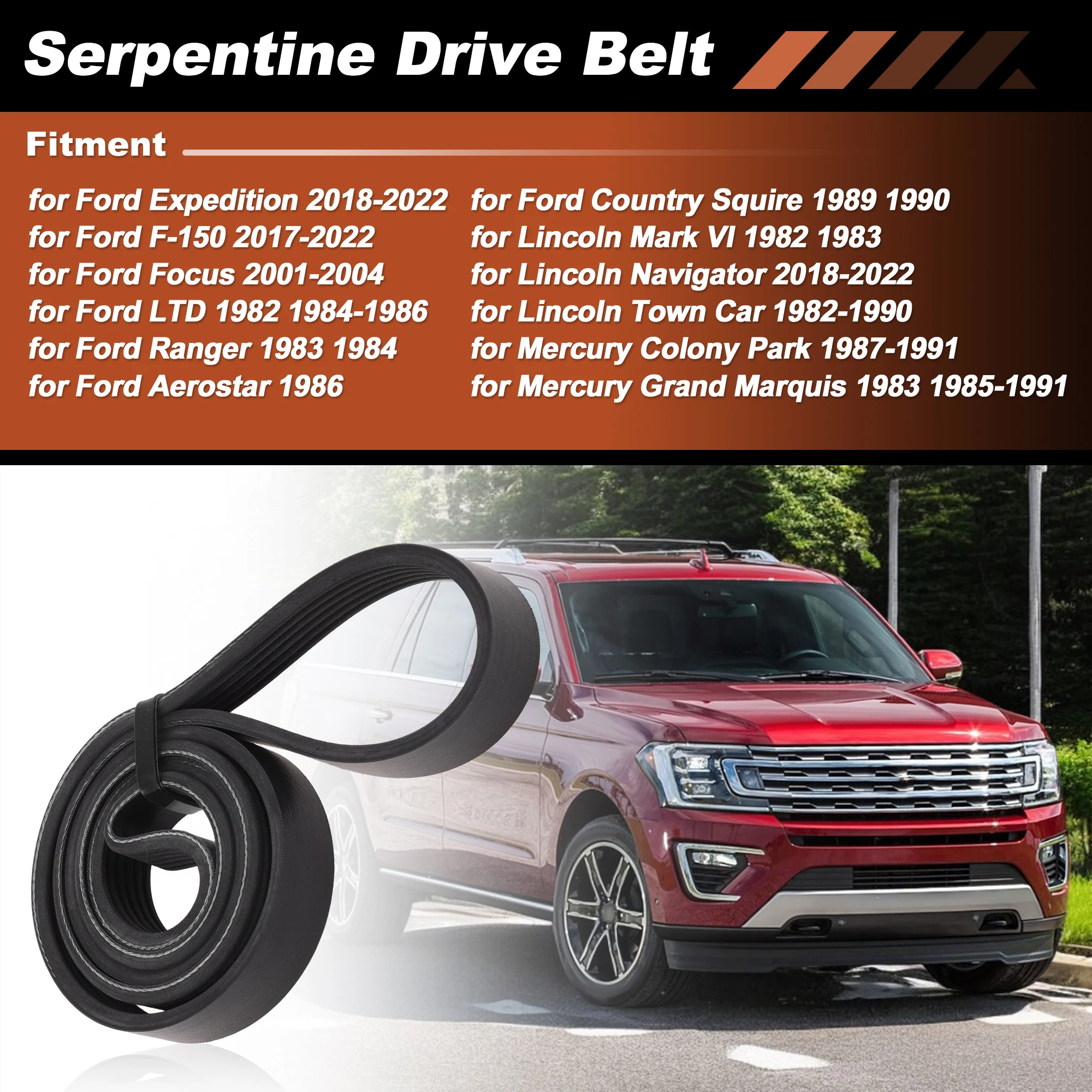 UXCELL 6PK1270 Serpentine Drive Belt for Ford Expedition 18-22