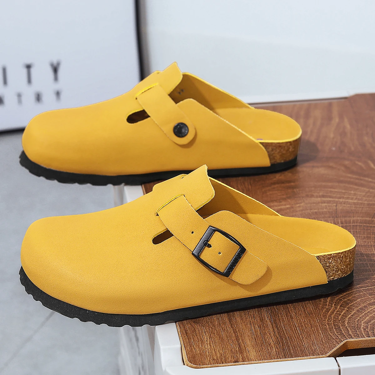 Кожаные сабо из пробковой кожи. Сандалии унисекс без шнуровки с закрытым носком и регулируемой пряжкой. Доступно 10 цветов. Большой размер 47-48. Кожаные сабо из пробковой кожи. Сандалии унисекс без шнуровки с закрытым носком и регулируемой пряжкой. Доступно 10 цветов. Большой размер 47-48.