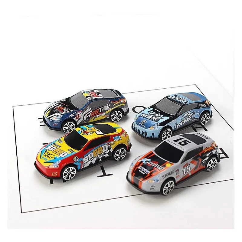 6Pcs Racing Car Model Toy Alloy Iron Shell Taxi Model Inertia Sliding Rail Car Mini Small Gift Toys For Children Boys