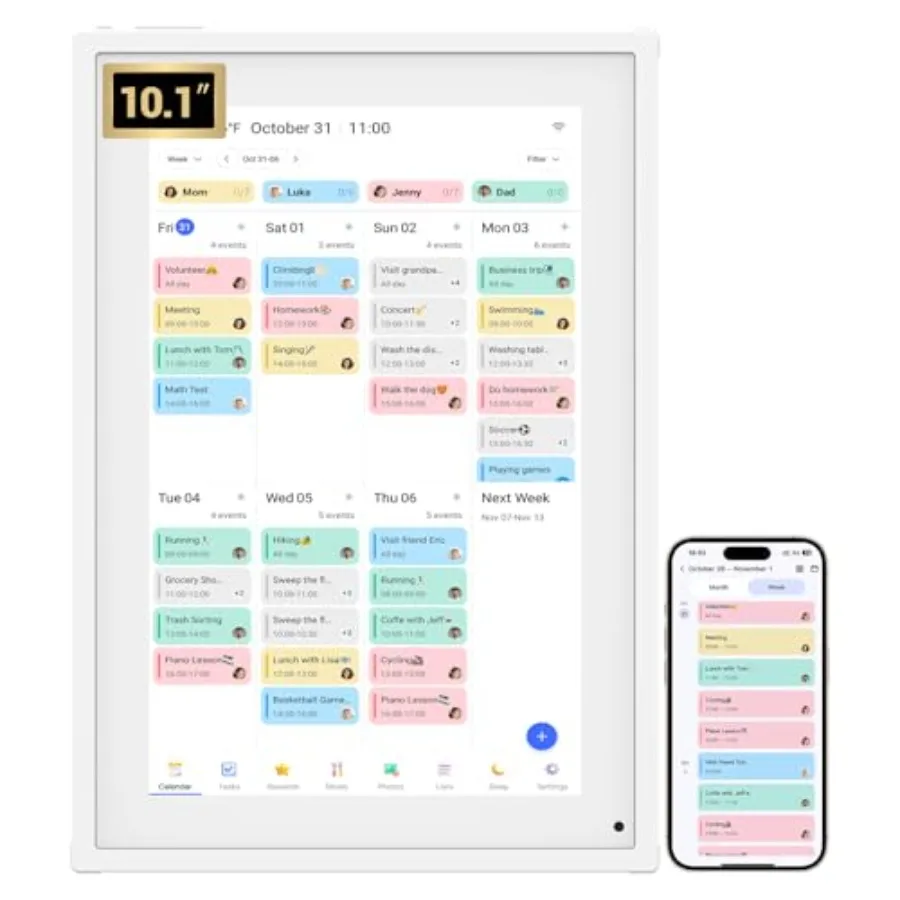 

Digital Calendar, Touch Screen Smart Calendar Interactive Display, Chore Chart, to-Do List, Meal Planner, Electronic Planner wi