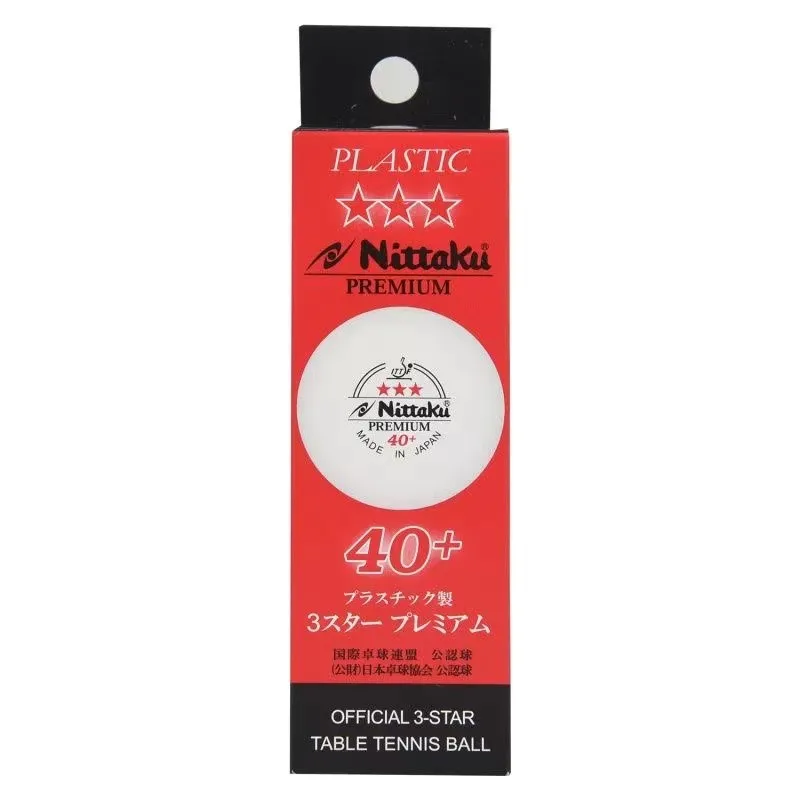 Nittaku ITTF approved 3-Star PREMIUM 40+ Seamed Table Tennis Balls Premium Plastic Ball