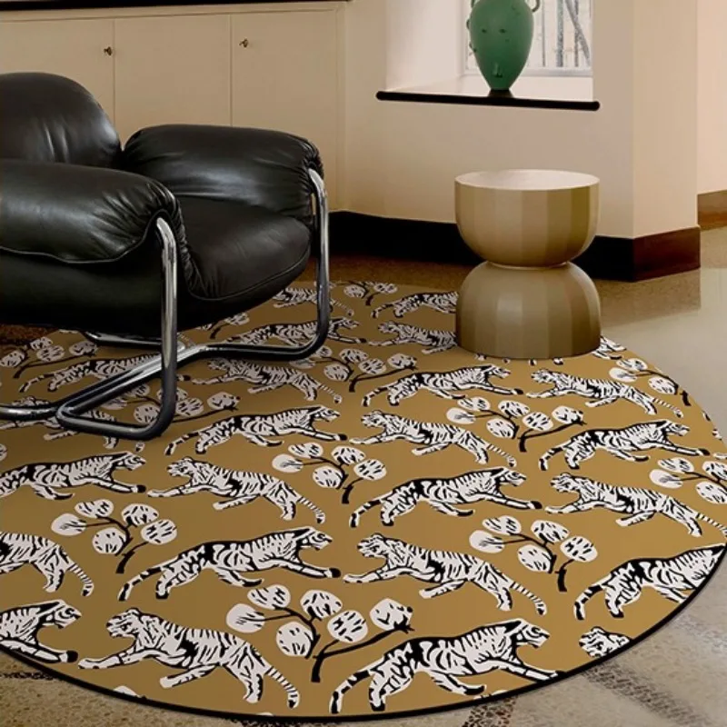 

Ретро Круглый Ковер Для Гостиной Животные Растения Узоры Художественный Креативный Дизайн Спальня Ковер Домашний Декор Шкаф Прикроватный Коврик 러그 Ковер