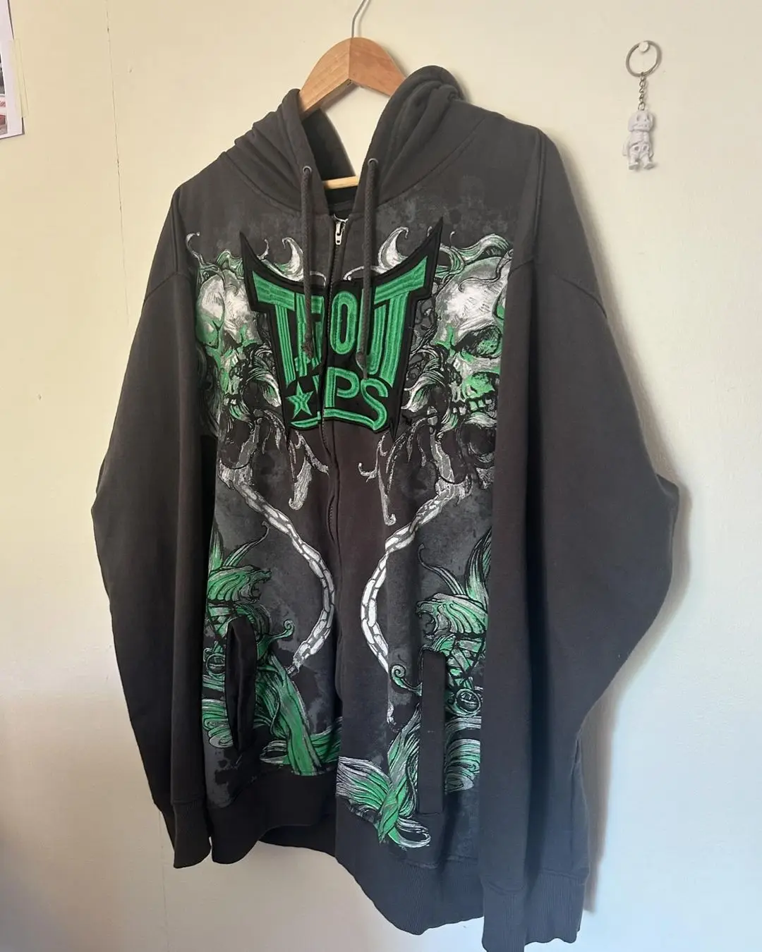 

Hip Hop Green Tapout Graphic Print Zipper Hoodie Retro Y2k Sweatshirt Women Mens Oversized Hoodie Jacket Clothes Streetwear