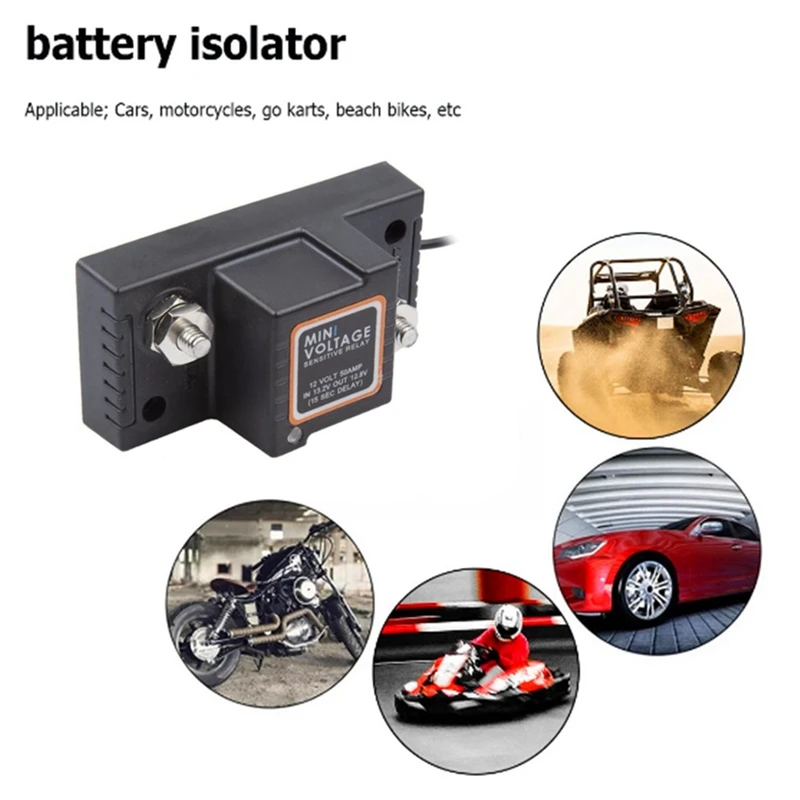 12V VSR Voltage Sensitive Relay Car Intelligent Dual Battery Controller Isolator Car Battery Relay For RV Marine Truck Parts