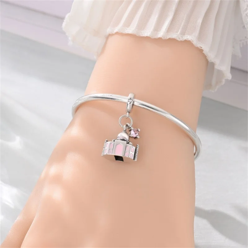 925 Sterling Silver Taj Mahal India Architecture Charms Pendant Fit Original Bracelet Necklace DIY Asia Travel Women Jewelry Sou