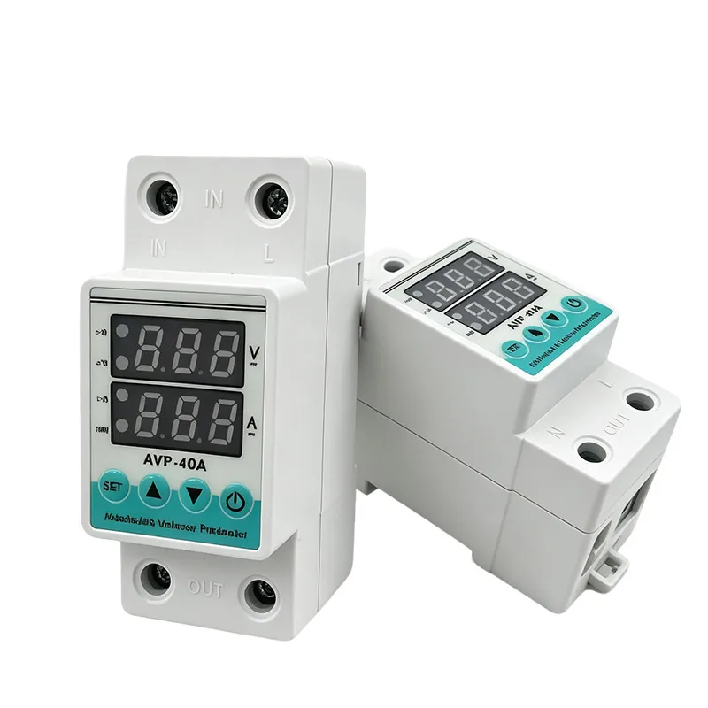 5pcs Adjustable Voltage Protector Relay 40A63A  220V230V Under Voltage Protection Over Current Limit Dual Digital Display