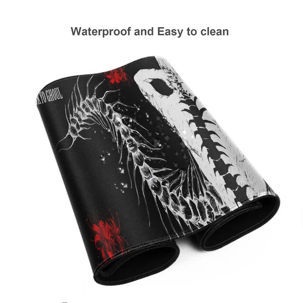 Czarno-biała mata na biurko Anime Tokyo Ghoul Podkładka pod mysz Kaneki Ken dla graczy Antypoślizgowa podkładka pod mysz HD Mata na biurko Playpad HYBXAXC — zdjęcie produktu 3