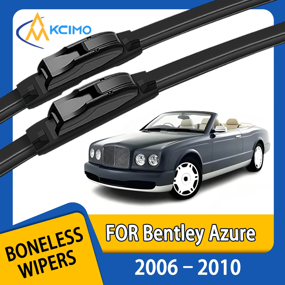 

KCIMO 2PCS New Front Windshield Wiper Blade for Bentley Azure 2006-2010 Front Windshield Auto Wipers Blade Accessories 2010 2009