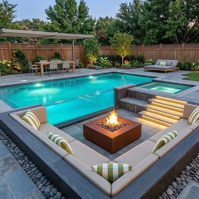 Premium Rectangular prefabricated fiberglass pool  large container shipping long lifespan high strength