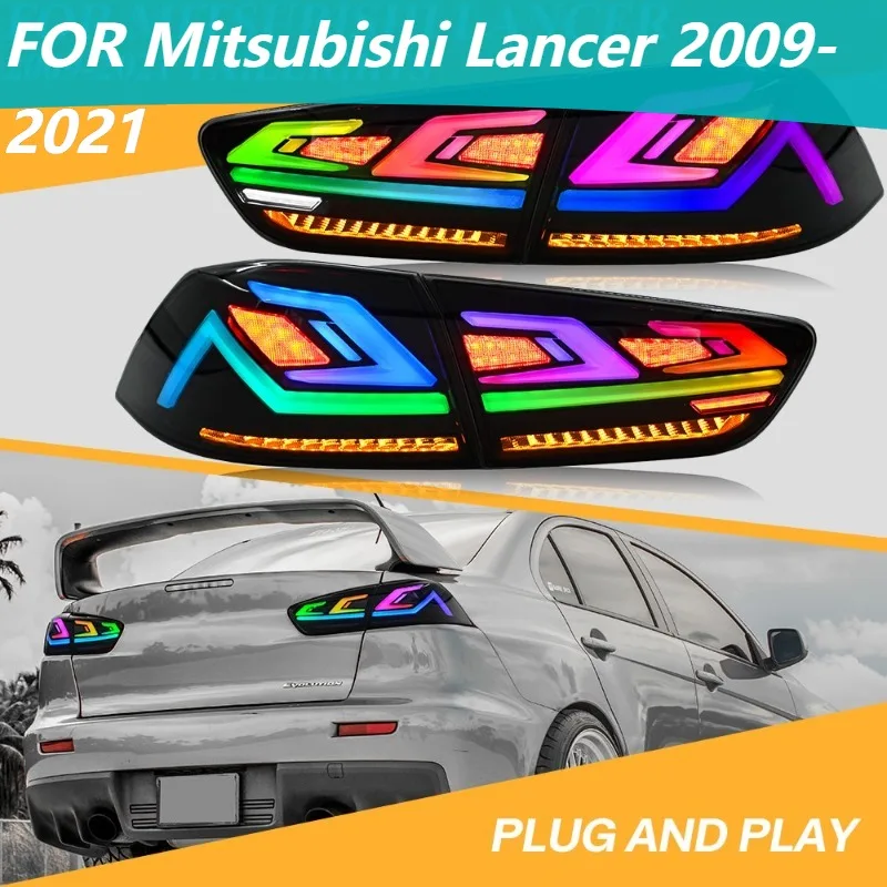 

Для Mitsubishi Lancer 2009-2021 RGB светодиодные задние фонари, пара полноцветных задних фонарей