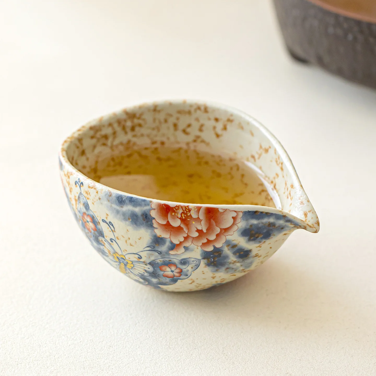 Caramel Glaze Love Peony Moon Boat Pitcher Gong Dao Bei Home Chinese Retro Tea Pot Uniform Cup Ceramic Teaware Accessories